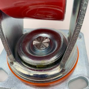 125 mm Swivel Red Polyurethane Tread Iron Caster