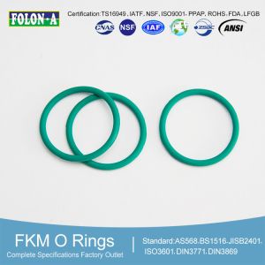China Green FKM O Rings 70 - 90 Hardness Heat Oxidation Resistance on sale