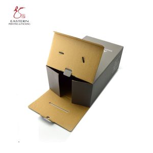 costom Foldable Lid Closure Corrugated Shoe Box With Handle