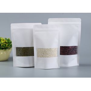 Resealable Stand Up LDPE Kraft Paper Food Pouches Aluminum Foil With Zipper