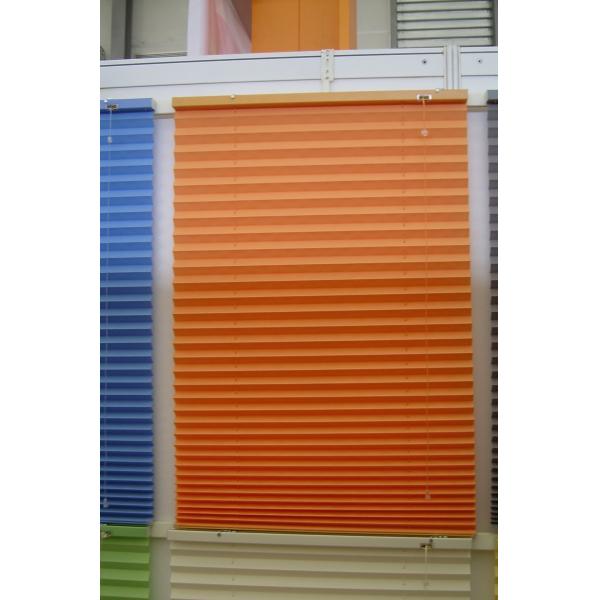 Quality 100% polyester fabric pleated shades for windows with steel headrail and steel bottomrail wholesale