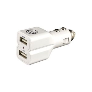 CoverBot DUAL USB 3.1A 15w High Output Car Charger WHITE with Heavy Duty Socket