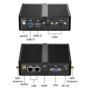 Intel Celeron 2955U Fanless Industrial Mini PC DDR3 8GB RAM Dual Ethernet