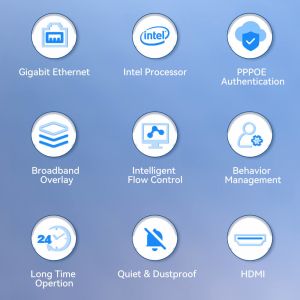 Intel 3865U Celeron Mini PC Router With Eight Ethernet DDR4 16GB RAM Fanless