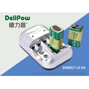 9V 800mAh Rechargeable Battery Kit , 6F22 Rechargeable Battery With Charger