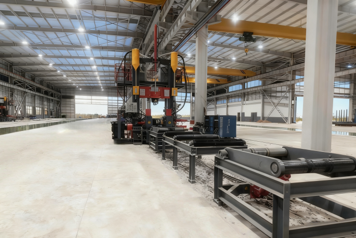 H Beam Welding Line Integrated Assembly Welding And Straightening Machine