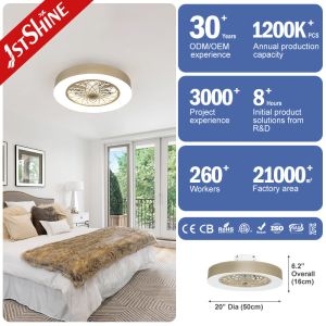 5 PC Blades Indoor Dimmable LED Ceiling Fan With Remote Control Switch