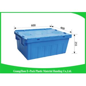 Storage Containers With Attached Lids 43L , Warehouse Heavy Duty Storage Boxes