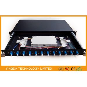 1U 19 Inch Sliding Rack Mount Fiber Optic Patch Panel 12 Port LC Duplex Drawer