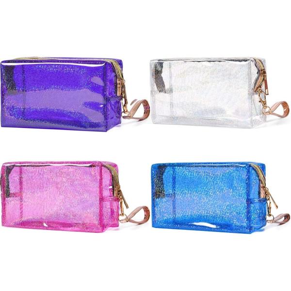 Quality Cosmetic Bags PVC Transparent Zippered Toiletry Bag With Handle Strap wholesale