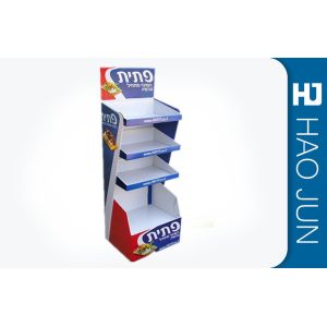 Cheap Recyclable Printed Cardboard Display Stands For Snacks , Easy Assembly for sale