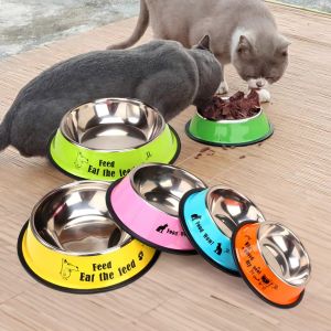 Stainless Steel Pet Cat Dog Bowls Feeders Customized Sublimation Non-Slip LCD