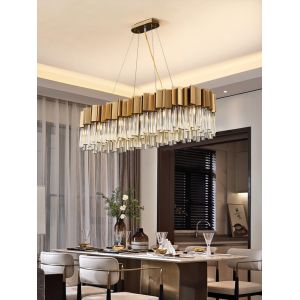 Luxury Led Crystal Chandeliers Dining Room Creative Rectangle foyer chandelier