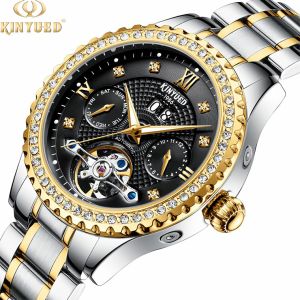 China Luxury Luminous Waterproof Mechanical Watch  Crystal Diamond Case on sale