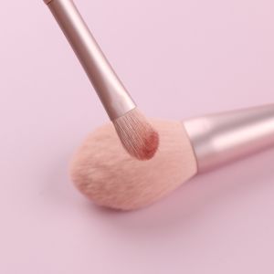 Lovely Pink Travel Makeup Brushes Set 11pcs Synthetic Hair Smooth