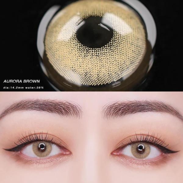 Aurora Brown Colour Contact Lenses Soft Yearly Natural Eye Contact Len