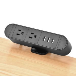 America Desktop Clamp Power Strip 3outlet and 3USB ETL passed