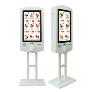 Cheap 32&quot; Slim Dual-Sided Touchscreen Kiosk - Self-Ordering System with Floor Stand for sale