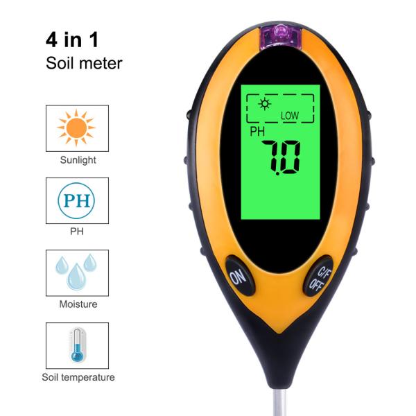 4 IN 1 Greenhouses Digital Soil Moisture Tester With LCD Display soil ph