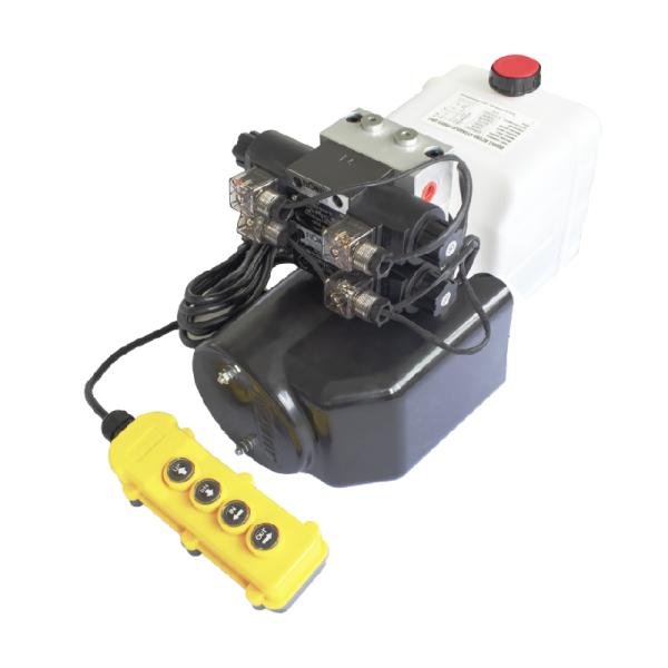 Quality DC 12V 1.6kw Copper Core Motor Hydraulic Power Unit 16MPa Double Acting With Four Button Remote Control wholesale