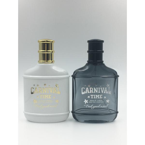 Quality 100ml Glass Perfume Bottle Flat Shape Opaque White wholesale