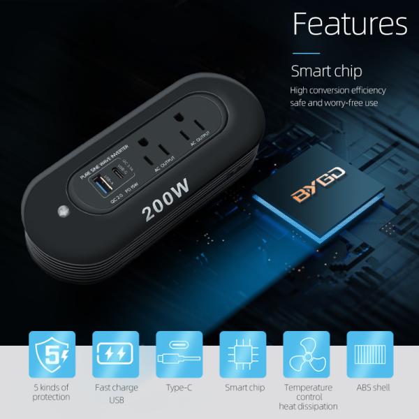 Car Power Inverter Converter 200W 12 Volt 200W 120Volt Car Inverter To Car