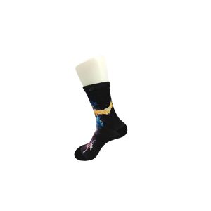 Mens Printed Socks With Good Elasticity , Elastane / Polyester Printed Ankle