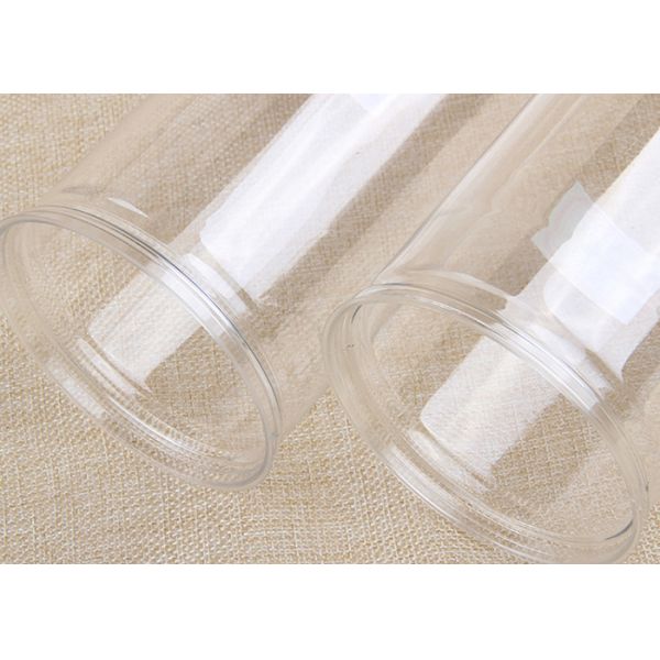 Food Grade Visible Cylinder PET Plastic Jars 307# For Melon Seeds Packaging