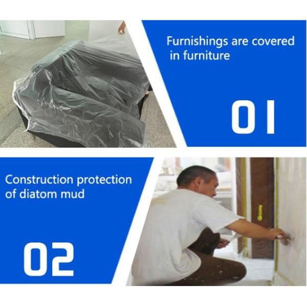 PE taped plastic drop masking film for car painting, Plastic film/pre-taped masking taped protective plastic film, BAGEA