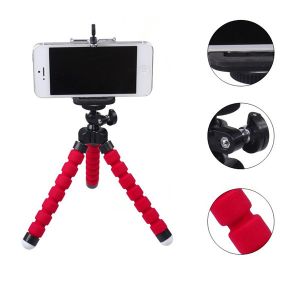 Mini Portable Flexible Sponge Octopus Tripod Stand Mount With Holder For GoPro