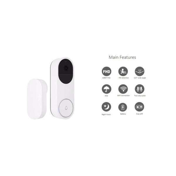 Smart Wireless Battery Doorbell Camera(E93EH22)