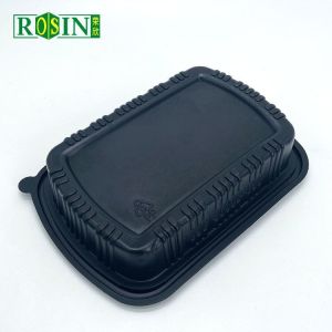 Rectangular Plastic Disposable Food Containers Thermoformed With Cover