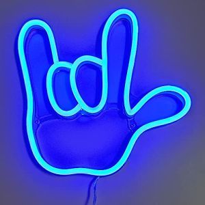 China Halloween Decor Neon Lights LED Neon Signs I Love You Gesture on sale