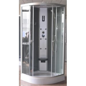 Matt Silver Profiles Curved Glass Shower Enclosures , Enclosed Shower Cubicles
