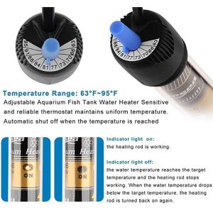 50W Quartz Glass Aquarium Heater Controller Adjustable Submersible Betta Fish