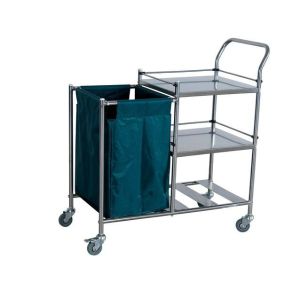 China Three Shelves Laundry Collecting Trolley With S.S. Guardrails on sale