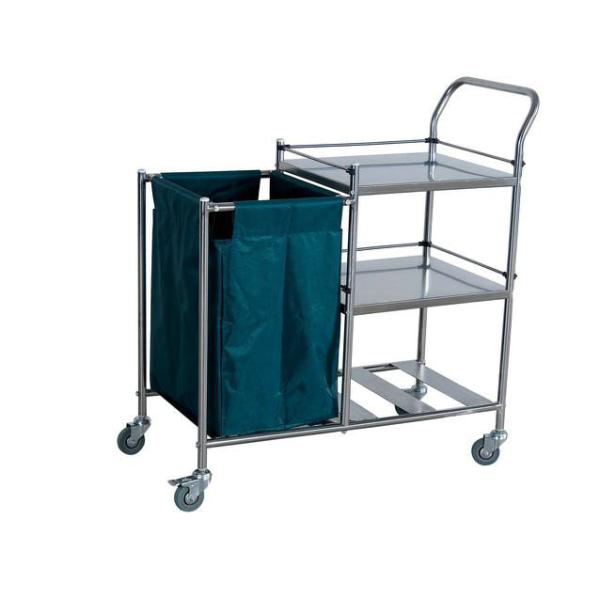 Quality Three Shelves Laundry Collecting Trolley With S.S. Guardrails wholesale