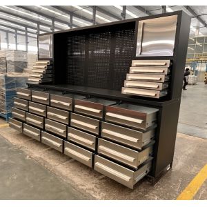 Functional Stainless Steel Workbench for Workshop Tool Storage and Heavy Duty