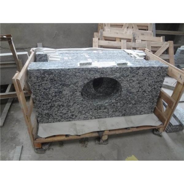 Quality Custom Cut Stone Table Top Flat Edge Sea Wave White Countertop For Kitchen wholesale