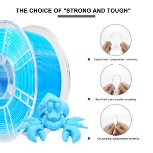 Cheap PETG Filament Light Blue 1kg 3D Printer Filament Smooth Printing Surface for sale