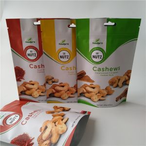 Custom Printing Plastic Pouches Packaging Stand Up Zipper Bag With One Way