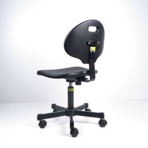 Black Polyurethane Foam Static Office Chair Ergonomic Mushroom Glides Surface