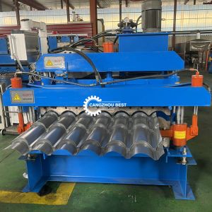 Double Layer Bamboo Roof Tile Roll Forming Machine 8m/Min