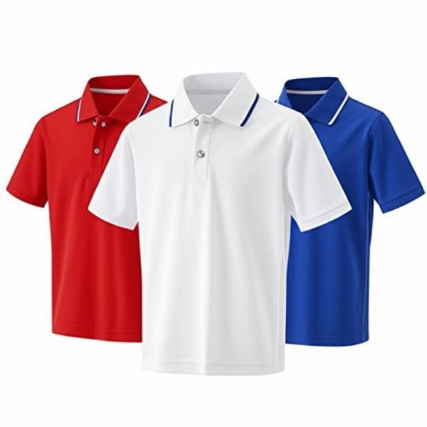Summer Season Children Polo Shirts with Regular Fit and Polyester Blend Fabric