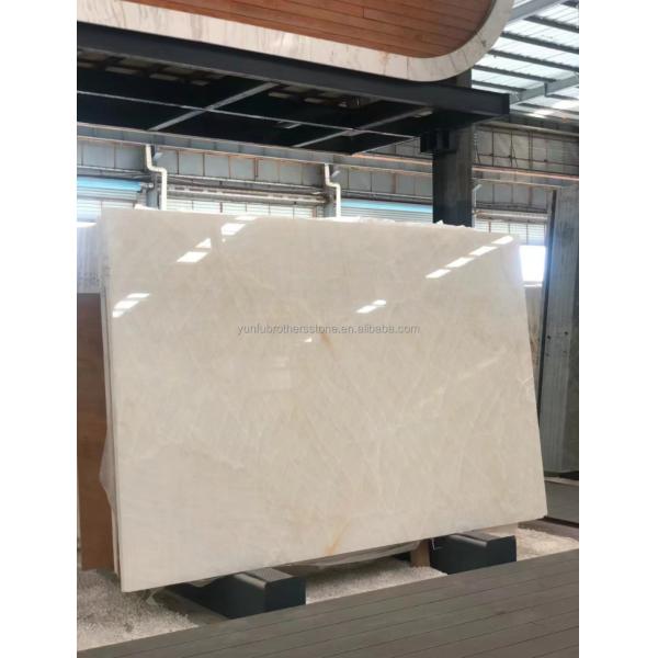 Modern Ice Jade Snow White Ice Onyx Stone Translucent Cristallo Quartzite Marble Slab
