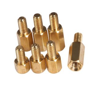 Grade4 Hexagon brass column nuts Male Female Thread Hex Nut Bolt Support Column