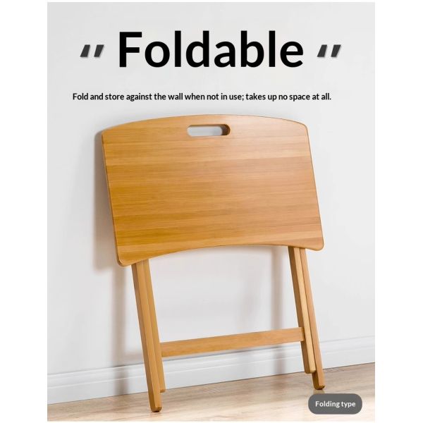 Foldable Bamboo Computer Desk Home Coffee Breakfast Computer Table Multifunction Adjustable Corner Desk for Living Room Bedroom