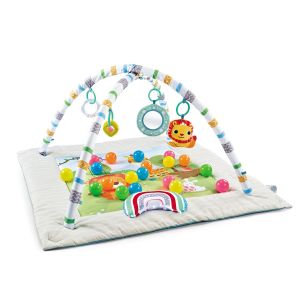 Activity Play Mat & Ball Pit, with High Contrast Toys & Self-Discovery Mirror &