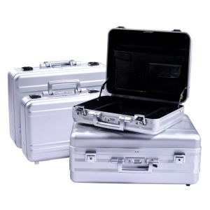 MS-M-01 S Silver Aluminum Molded Briefcase Aluminum Attache Carrying Case