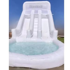 Cheap White Inflatable Slide Jumping Castle CE Certified Water Slide Bounce House for Party for sale